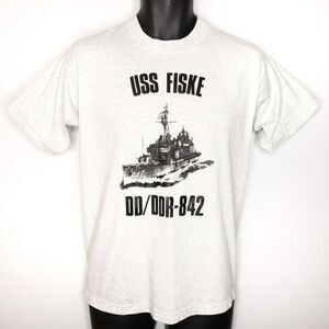 USS Fiske DD DDR 842 T Shirt Vintage 90s United States Navy Destroyer Ship